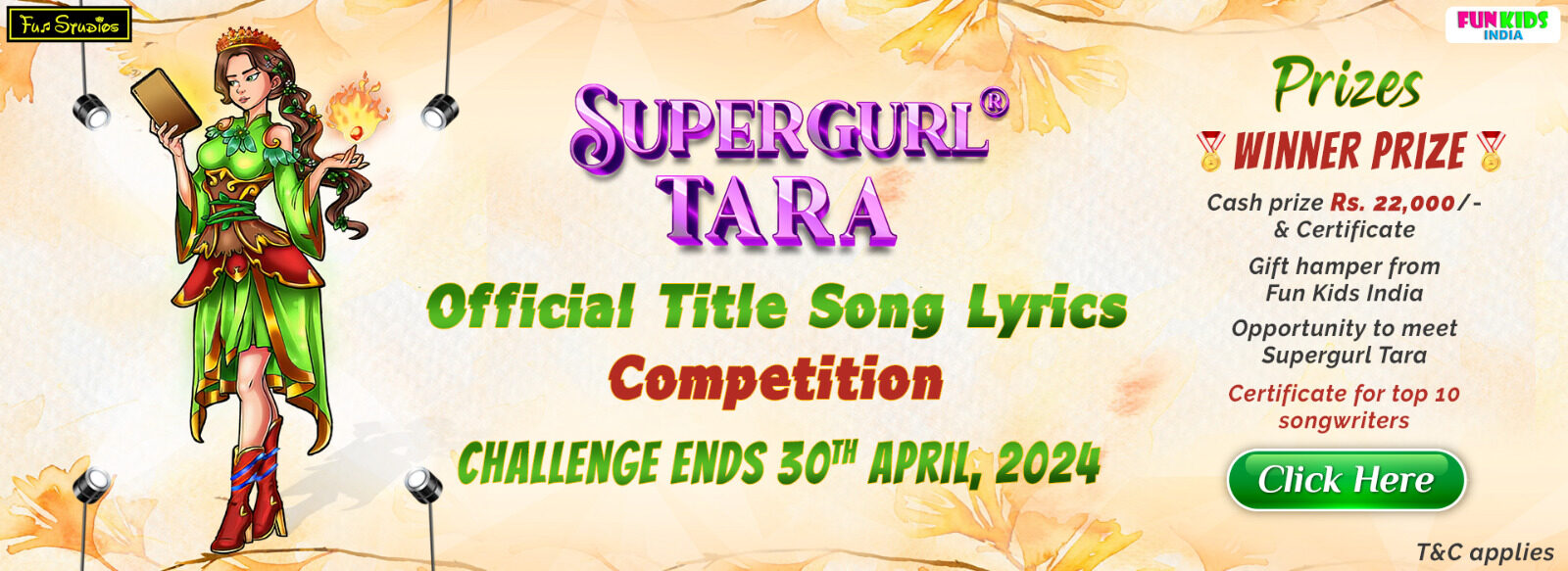 supergurl tara - official title song lyrics writing competition